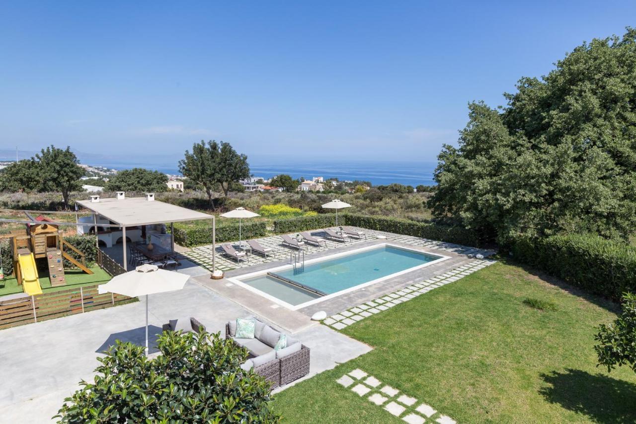 Lux Villa Mia With Heated Pool, 2Km To Beach & Childrens Area! Mikro Metochi Luaran gambar