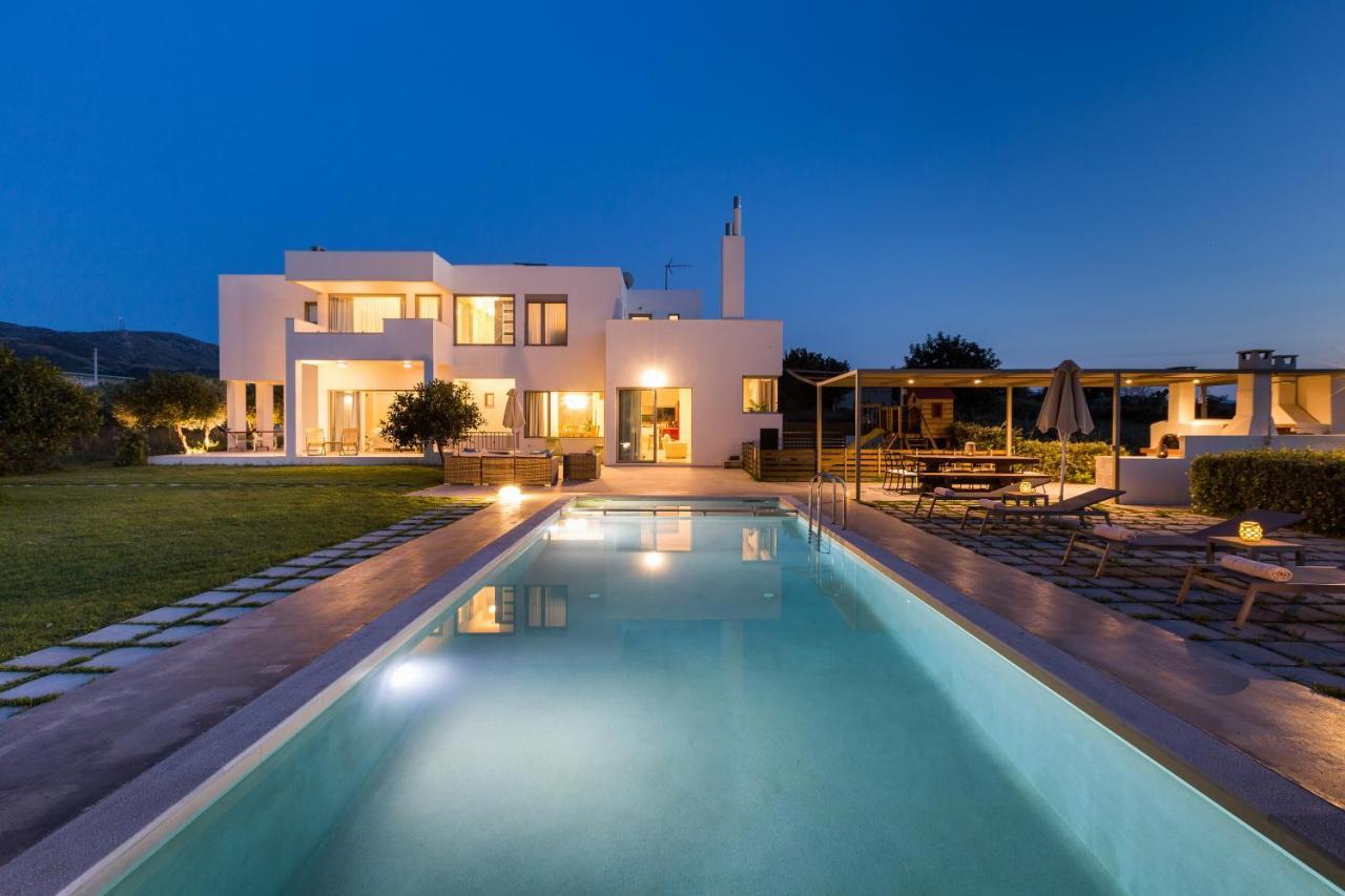 Lux Villa Mia With Heated Pool, 2Km To Beach & Childrens Area! Mikro Metochi Luaran gambar